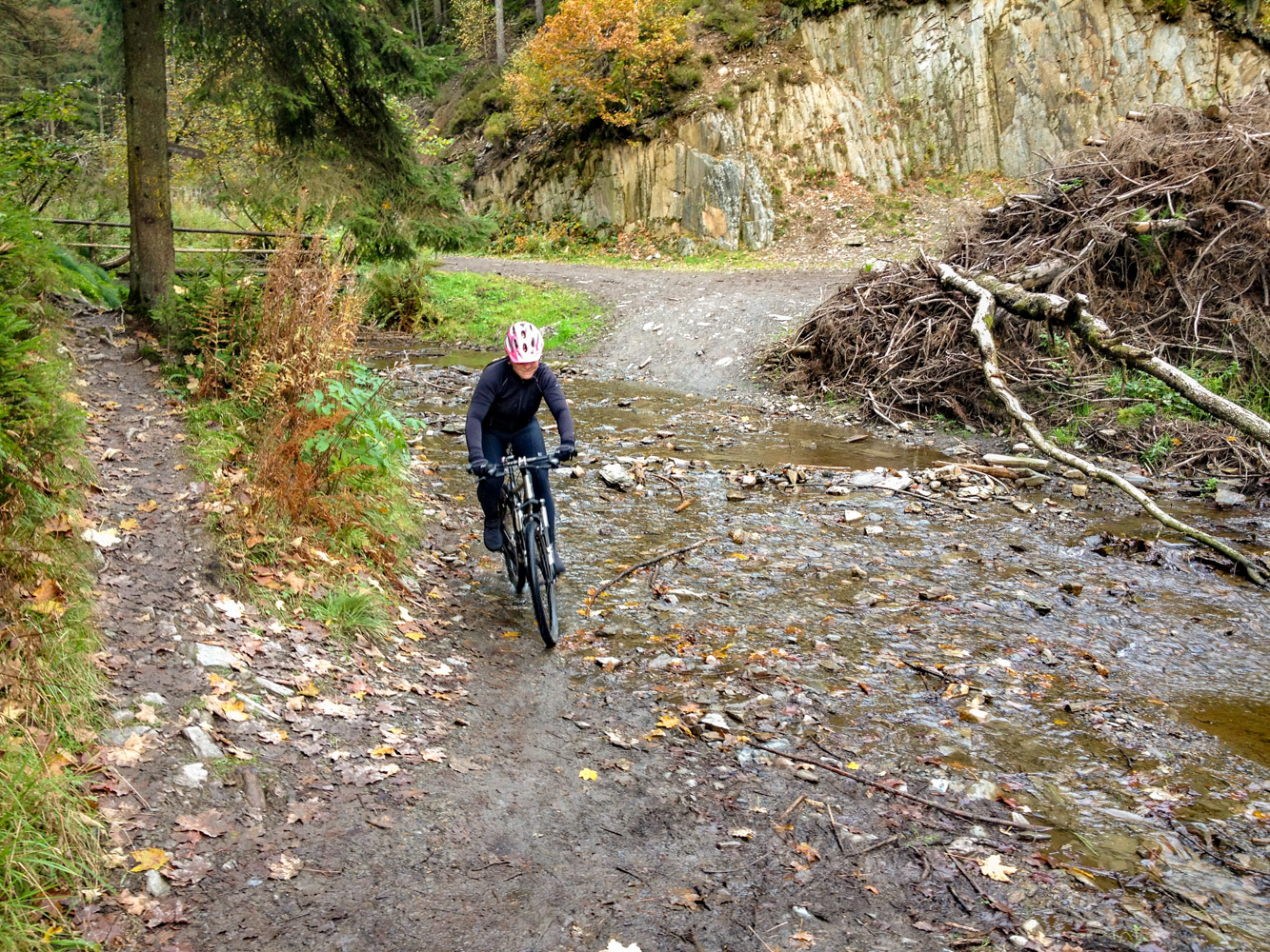 De blauwe mountainbikeroute bij Coo
