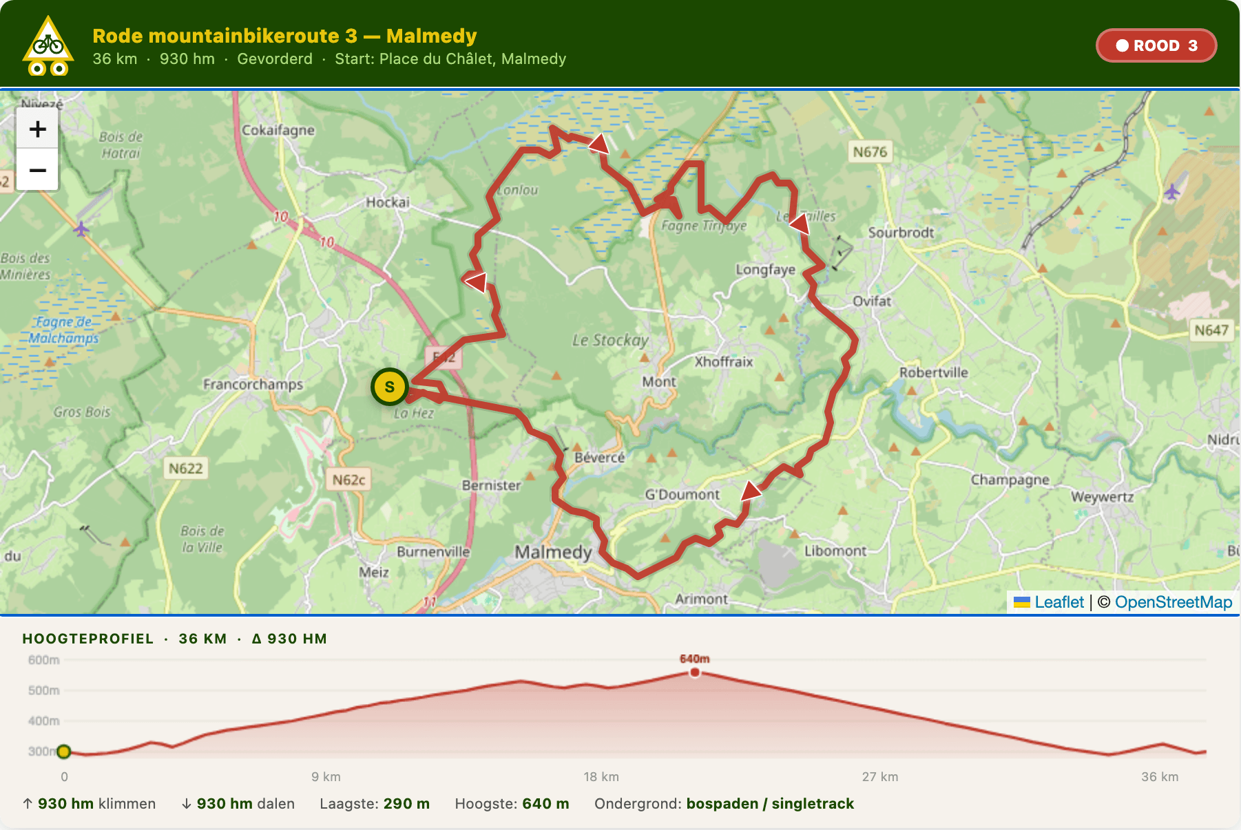 mtb-route 3 bij Malmedy - alles over de Ardennen